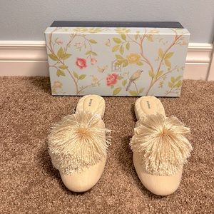 Birdies The Songbird Linen Mules / Shoes in Linen Size 8.5